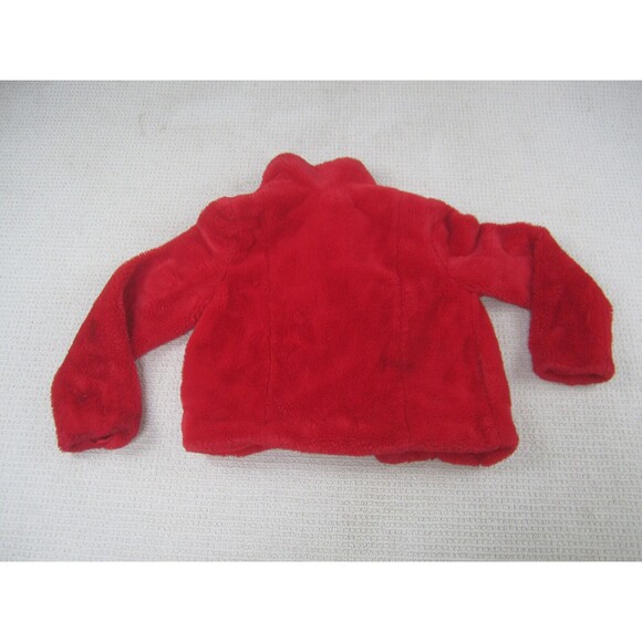 GB Girls Jacket Youth XL 14/16 Red Fleece Open Fuzzy Polyester Pockets Coat - Picture 11 of 16